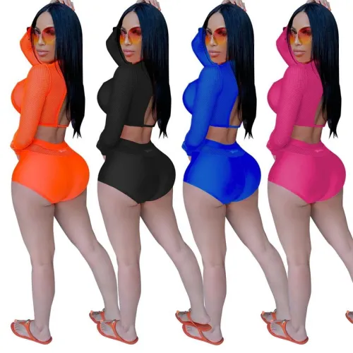 Mesh Sheer 2 Piece Set Women Tracksuit Tracksuits  Outfit Outfits 357384