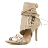 New Side Hollow Straps and Leg Super High Heel Sandals