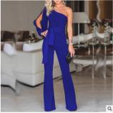 Fashion One Shoulder Slit Sleeve Bodysuit Bodysuits Outfit Outfits 806475