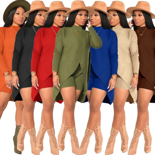 Turtleneck Irregular Tops and Shorts Bodysuit Bodysuits Outfit Outfits AG8095106