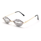 New personality rimless lips sunglasses  0534354