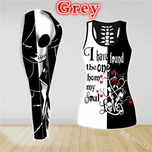 Halloween Skull Print Hollow Vest Bodysuit Bodysuits Outfit Outfits MI4413