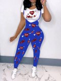 Fashion O Neck 2 Pieces Pant Set Summe  103243