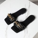 Fashion Chain Flats Slides Slippers S237