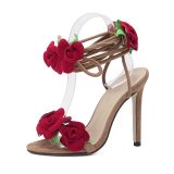 Summer High Heel Flower High Heel Sandals 5589101