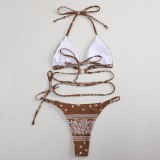 Deep-V Hight Waist Swimsuit Bikini  21-2012324