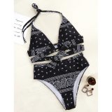 High waist bikinis Vintage print Swimsuit Swimsuits 2011021