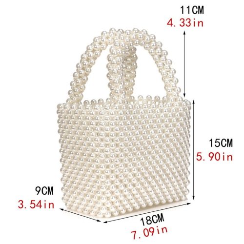 Handmade Pearl Bag  Retro Acrylic Bag Bags