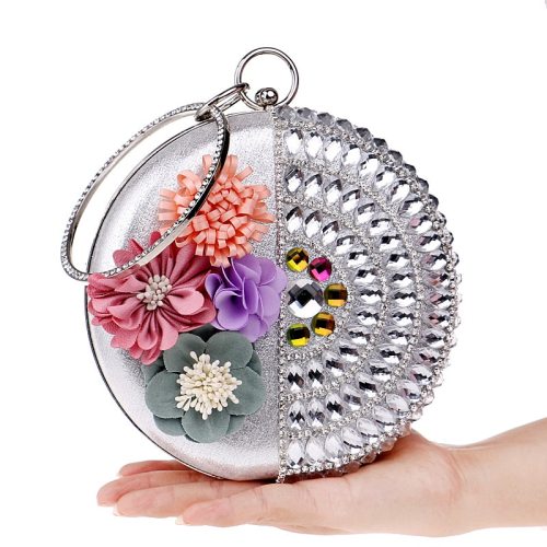 Clutch Flower Rhinestones  Bags Handmade Beaded Chain Shoulder Purse  Bag  YM1190