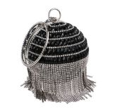 Circular Tassel Rhinestones Clutch Evening Bags Handbags YM113142