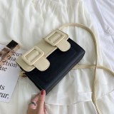 Fashion Simple Contrast color Leather Crossbody Bags Handbag