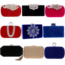 Velvet rhinestones luxury evening bags handbags