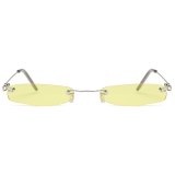 Women Men Vintage Rimless Rectangle Sunglasses  S802839