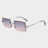 Fashion Rimless Small Rectangle Sunglasses