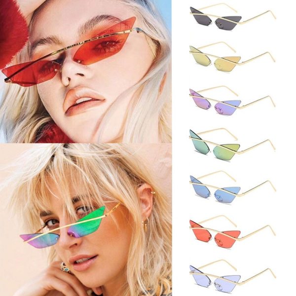 Lady UV400 Cat Eye Colorful Marine Personality Retro Sunglasses S803647