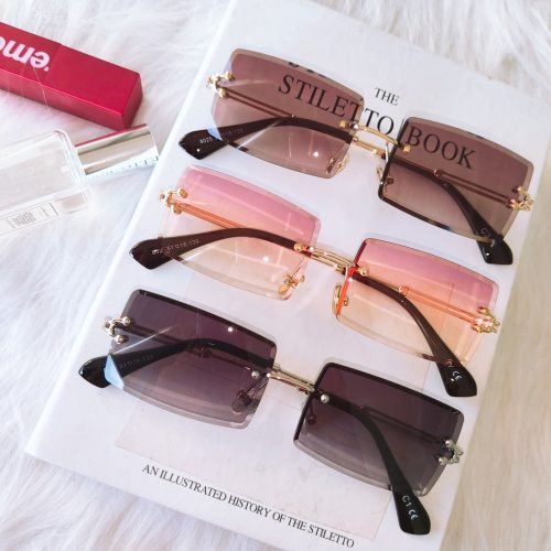 Fashion Rimless Small Rectangle Sunglasses