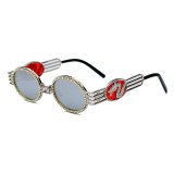 Men Women Diamond Vintage Round Sunglasses