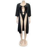 Sexy Bikini Cut Out Back Lace Up Cardigan Cover Up Suits  2 Piece Swimsuit Swimsuits H337889