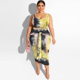 Plus Size Fashion Tie-dye Printing Long Dress Dresses 20778