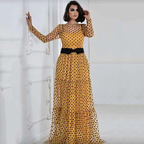 Plus Size Polka Dot Mesh Dress Dresses