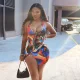 Fashion Halter Sleeveless Holiday Beach Mini Dress Dresses