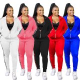 Plus Size Fashion Elastic Waist Tracksuit Tracksuits CM785