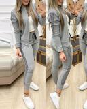 Fashion  Zipper Jacket + Long Pants Sports Suit Bodysuit Bodysuits Outfit Outfits HDZ0127