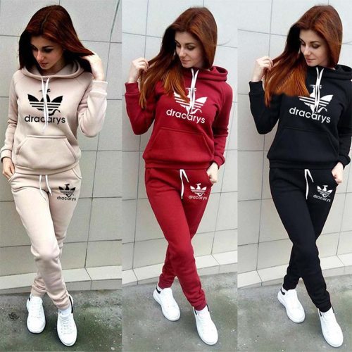 Women Hoodie Printed Tracksuit Tracksuits