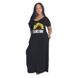 Plus Size Loose Long Pockets Maxi Dress Dresses K8126