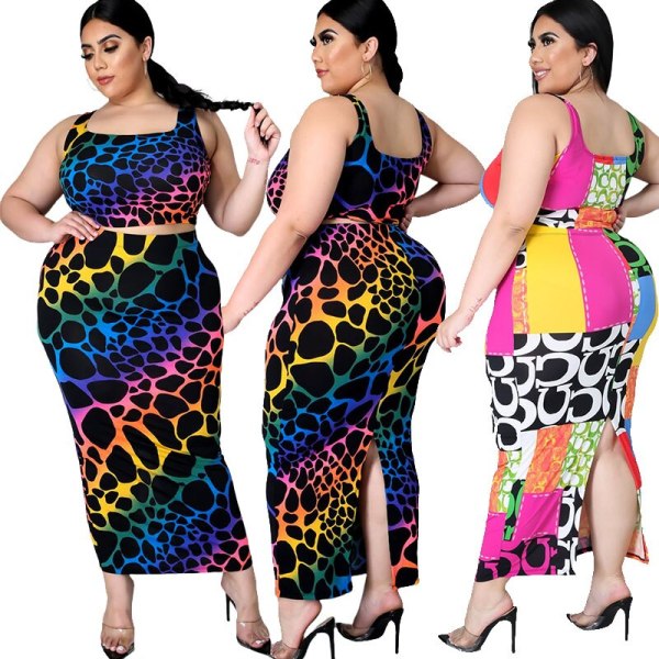 Plus Size Sleeveless Leopard Dress Dresses QJ5281