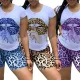 Plus Size Leopard Print Bodysuit Bodysuits Outfit Outfits CP3535