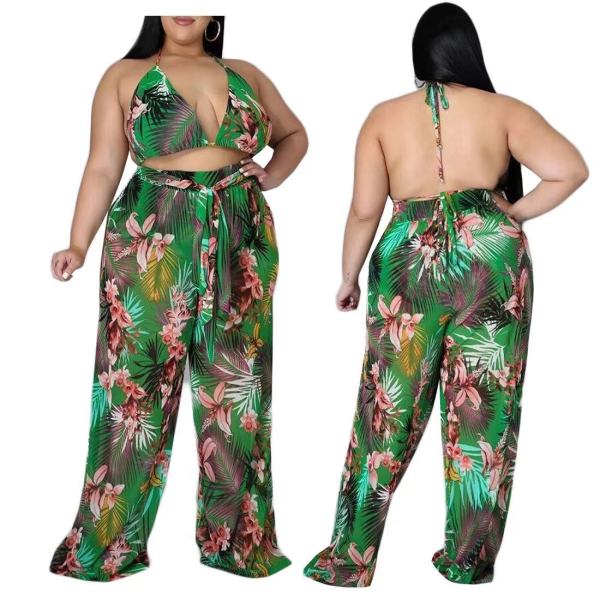 Plus Size Flower Print Bodysuit Bodysuits Outfit Outfits F1046