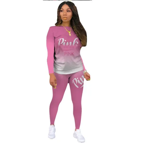 Pink Letter O Neck Bodysuit Bodysuits Outfit Outfits CX0318