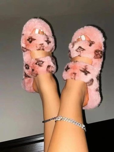 Fashion Faux fur Slippers Slides