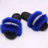 Faux plus diamond anti slip plush fur Slippers Slides Sandals