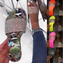 Fashion Bling Candy Color Diamond Slippers Slides