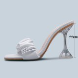 Summer pleated high heels Slippers Slides Sandals