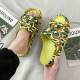 Women Men Graffiti Pattern Platform Cartoon Outdoor Slippers Slides Sandals 8102