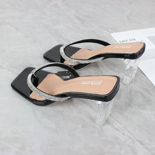 Summer new clip toe flip flop high heel 7cm Slippers Slides Sandals 6376-3