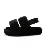 Faux Fur Furry Indoor Strap Slippers Slides Sandals 3420