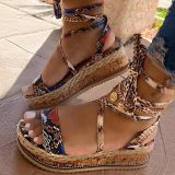 Women Snake Platform Heels Cross Beach Party Sandal Sandals Slides