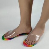 Fashion Colorful Cross Transparent Casual Slippers Slides Sandals