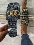 Women Printing Flat Casual Beach Slippers Slides Sandals