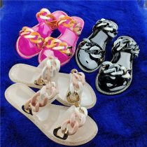 Fashion Chain Jelly Casual Slippers Slides Sandals