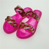 Fashion Chain Jelly Casual Slippers Slides Sandals