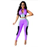 Sexy Slim Patchwork Zipper Bodysuit Bodysuits Outfit Outfits A3259