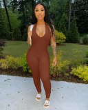 Sexy Solid Color Backless Bodysuit Bodysuits Outfit Outfits AC8219