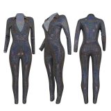 Sexy Bodycon V-neck Night Club Bodysuit Bodysuits Outfit Outfits FE041