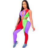 Fashion Patchwork Hollow Out Club Bodysuit Bodysuits Outfit Outfits L5210