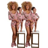 Mum And Daughter Family Look Matching Floral Twining Bodysuit Bodysuits Outfit Outfits A199